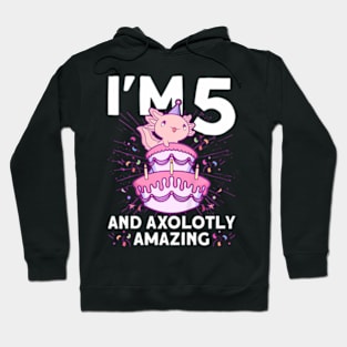 Axolotl Party Cute 5Th Birthday Hoodie